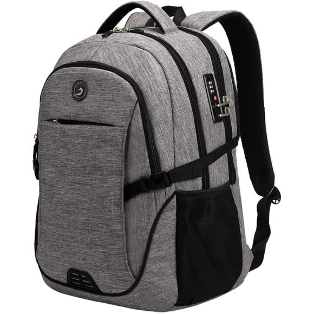 Anti Theft Laptop Backpack Travel Backpacks Fits 17 Inch Laptop Gray